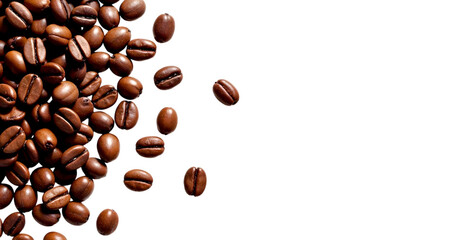 Obraz premium coffee beans isolated on transparent background