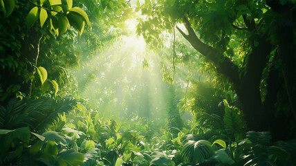 木々の間から差す光