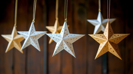 Luxurious Abstract Holiday Stars on Dark Background