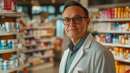 Fototapeta premium The Pharmacist in Pharmacy