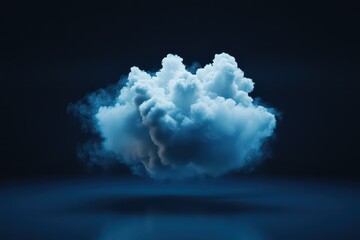 Naklejka premium Ethereal clouds gracefully drift across a vibrant deep blue sky, creating a serene and tranquil atmosphere.
