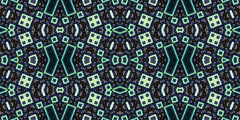 Seamless kaleidoscope pattern. The texture of the woven pattern. Endless pattern