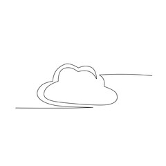 Cloud one line drawing 