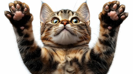 Cute Tabby Kitten Reaching Up Photo