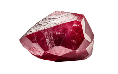 raw ruby gemstone on white background