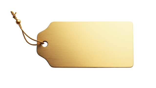 Elegant Gold Name Tag with String: Perfect for Luxury Events, High-End Branding, or Exclusive Product Labeling