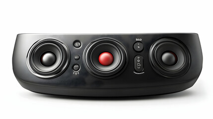 Fototapeta premium Black Sound System with Three Speakers - Realistic Image