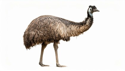 Emu full body isolate on White background PNG