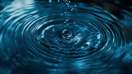 A drop of water falls into a large body of water