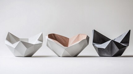 Geometric Concrete Bowls: Modern Decorative Art & Home Decor