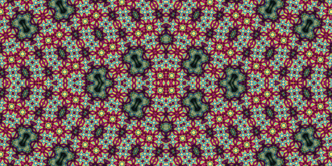 Seamless kaleidoscope pattern. The texture of the woven pattern. Endless pattern