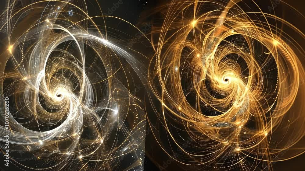 Poster two images of particle trajectories one moving forwards in time and the other moving backwards displ