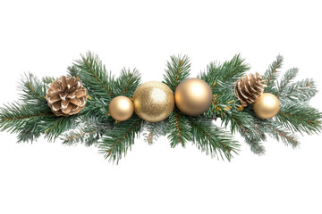 christmas decoration on a branch , transparent background 