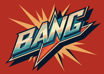 The word “bung” in superhero style. Comic book advertising font.