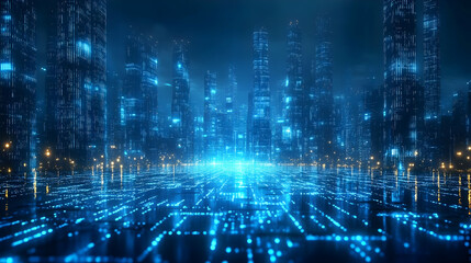 Digital Cityscape 3D Illustration