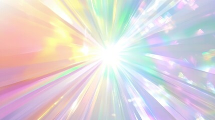 Obraz premium Colorful abstract light rays radiating from central point, soft pastel hues.