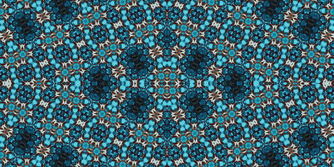 Seamless kaleidoscope pattern. The texture of the woven pattern. Endless pattern