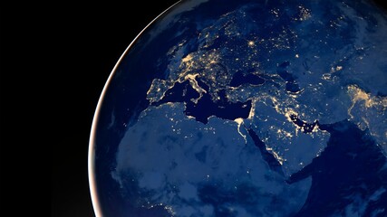 Earth photo at night, City Lights of Europe, Middle East, Turkey, Italy, Black Sea, Mediterrenian...
