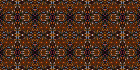 Seamless kaleidoscope pattern. The texture of the woven pattern. Endless pattern