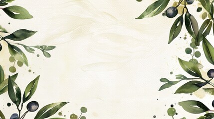 Olive border background offers a soothing and earthy look. A charming display of natural charm and style