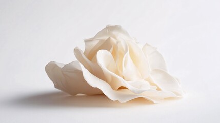 Abstract White Flower Sculpture: A Study in Delicate Petals and Organic Form