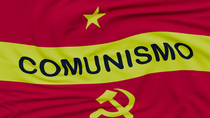 Custom communist red flag 3d representation