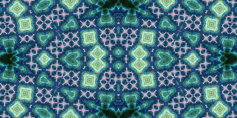 Seamless kaleidoscope pattern. The texture of the woven pattern. Endless pattern