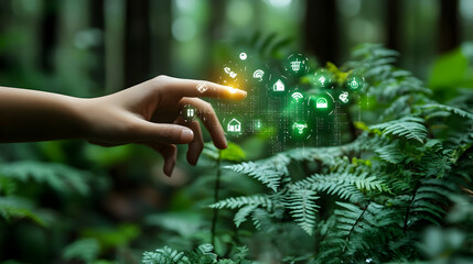Green Technology Illustration -  Connecting Nature with Innovation