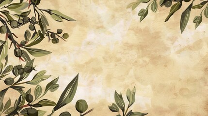 Olive border background offers a soothing and earthy look. A charming display of natural charm and style