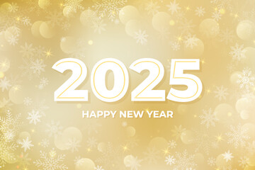 2025 New Year Gold Bokeh Luxury Background. Realistic Golden New Year background