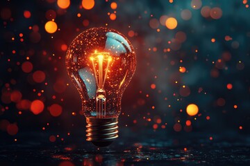 This is a closeup view of a purple light bulb set against a dark background