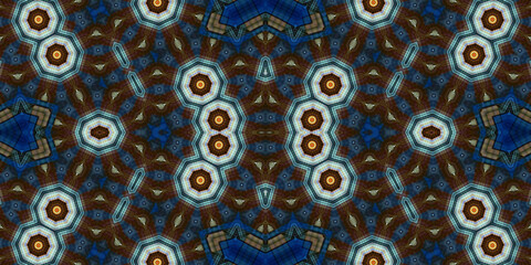 Seamless kaleidoscope pattern. The texture of the woven pattern. Endless pattern