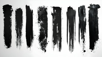 Black Ink Brush Stroke Abstract Background