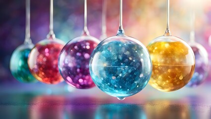 floating geometric vitamins and minerals gently spinning, each glowing with a different color to symbolize nutritional wellness