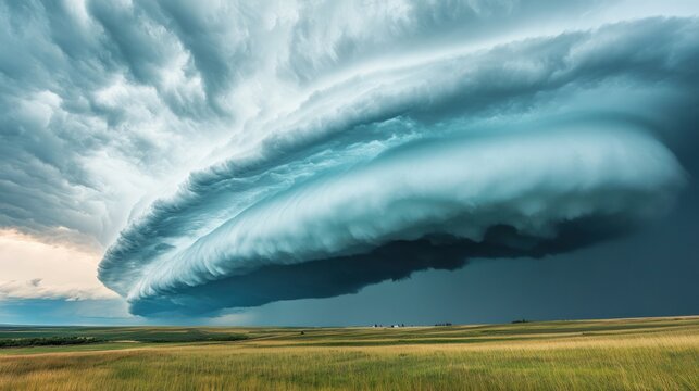 Roll clouds forming low in the atmosphere, rolling across the sky in long horizontal tubes