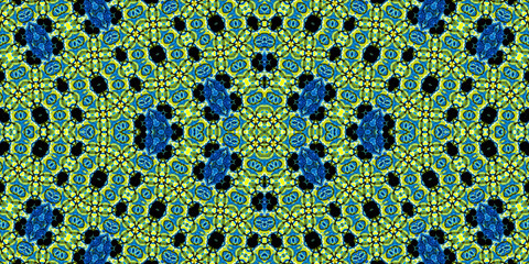 Seamless kaleidoscope pattern. The texture of the woven pattern. Endless pattern
