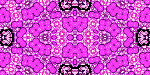 Seamless kaleidoscope pattern. The texture of the woven pattern. Endless pattern