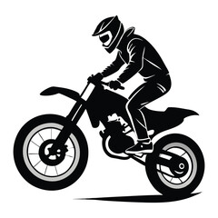 Naklejka premium silhouette of a biker doing freestyle tricks