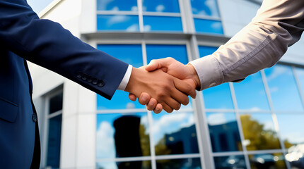 Shot of a businessman of handshake for business partners