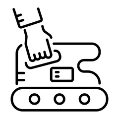 A linear icon of a belt sander