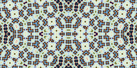 Seamless kaleidoscope pattern. The texture of the woven pattern. Endless pattern
