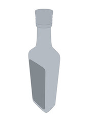 Whiskey, bourbon, rum, brandy, cognac, liquor, or other strong drink in a bottle silhouette - vector icon. Isometric view