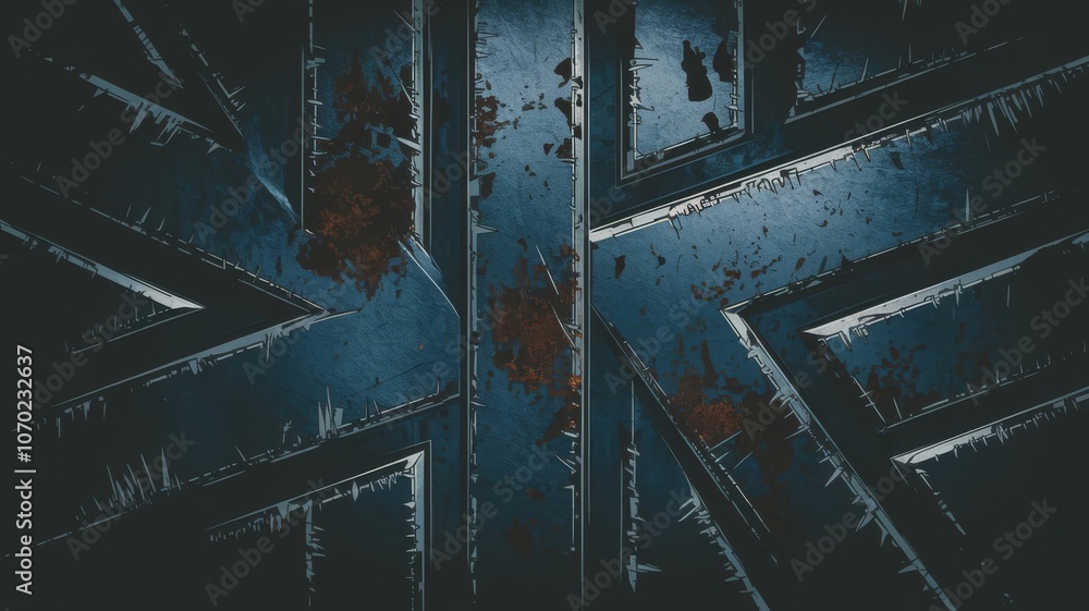 Poster grunge background with dark scratched details and metallic patterns in a dramatic style