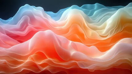 Fototapeta premium Soft Pastel Waves, flowing organic pattern of gradient lines in gentle pastel hues, creating a serene and harmonious visual experience