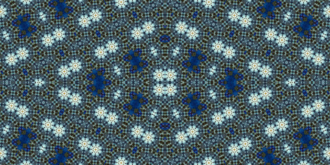 Seamless kaleidoscope pattern. The texture of the woven pattern. Endless pattern