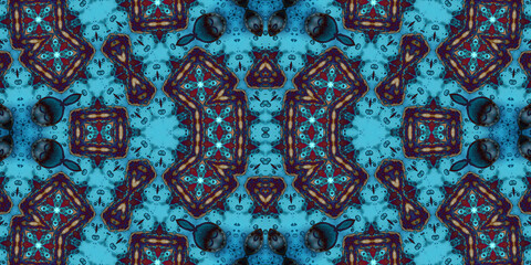 Seamless kaleidoscope pattern. The texture of the woven pattern. Endless pattern