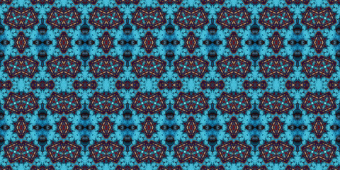 Seamless kaleidoscope pattern. The texture of the woven pattern. Endless pattern