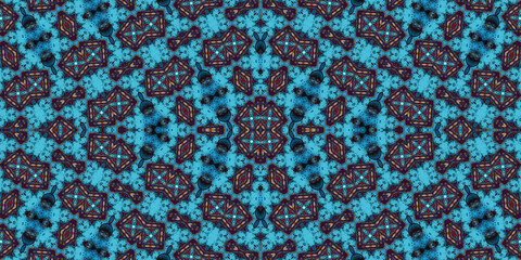Seamless kaleidoscope pattern. The texture of the woven pattern. Endless pattern