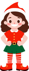 Cute Christmas Elf Girl Holiday Child Illustration Festive Season