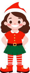 Cute Christmas Elf Girl Holiday Child Illustration Festive Season Character